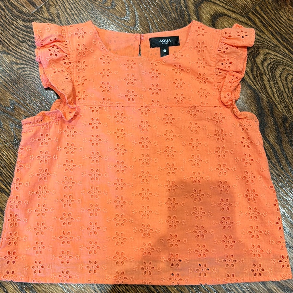 Aqua girls small eyelet shirt
